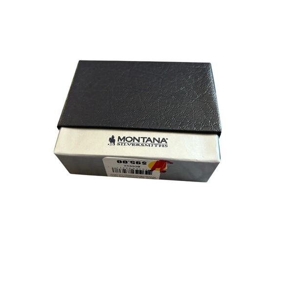 Montana Silversmiths Longhorn Steer Bracelet Cuff Silver & Gold Black Western - Picture 11 of 13